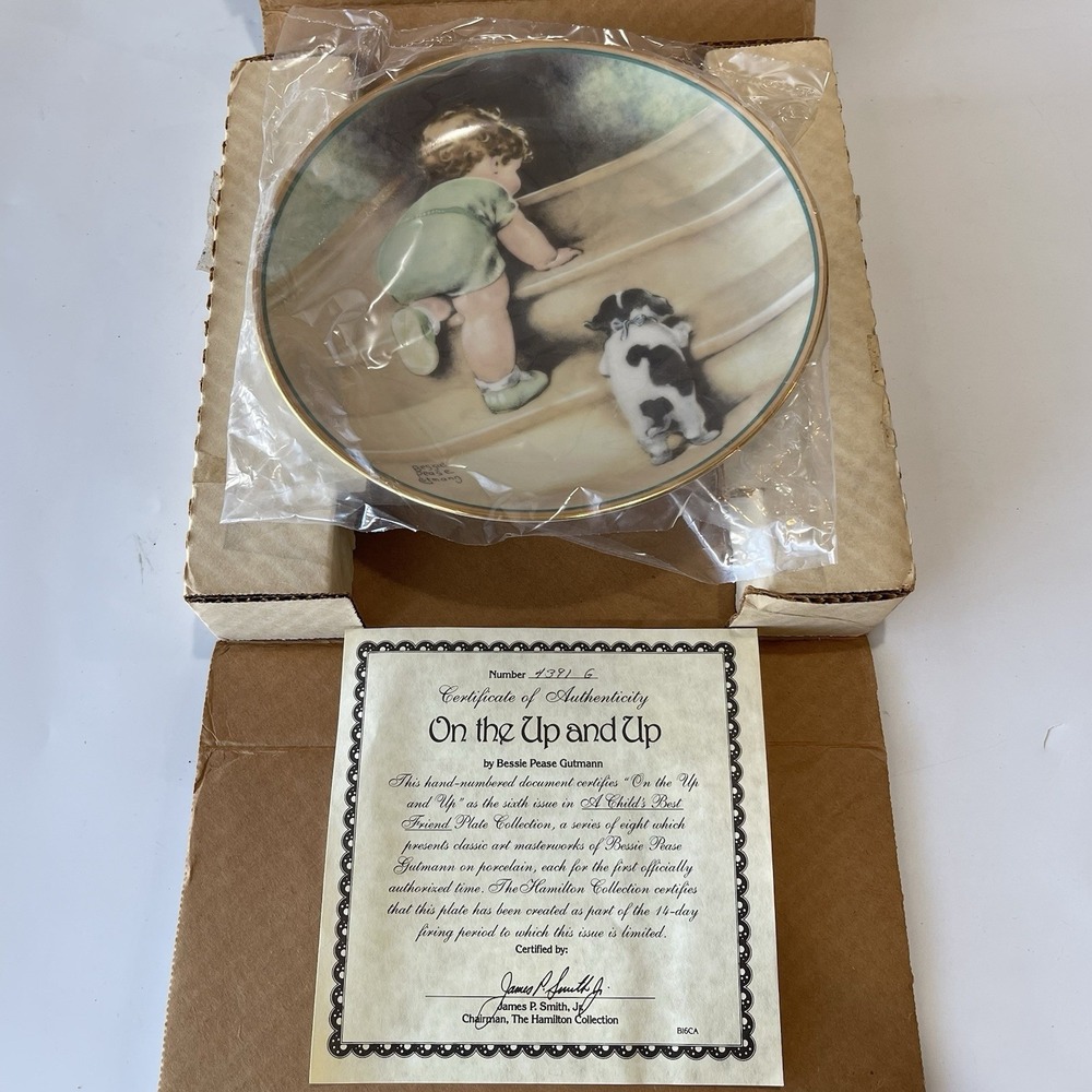 Vintage Bessie Pease Gutmann On the Up & Up Collector Plate Hamilton Collection